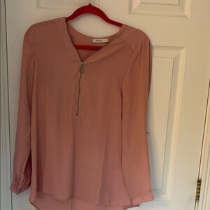 Ricki's Blush Pink Zipper Blouse